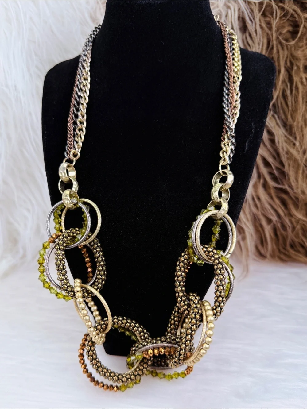 Vintage Bohemian Chic Multi-Color Chain Necklace